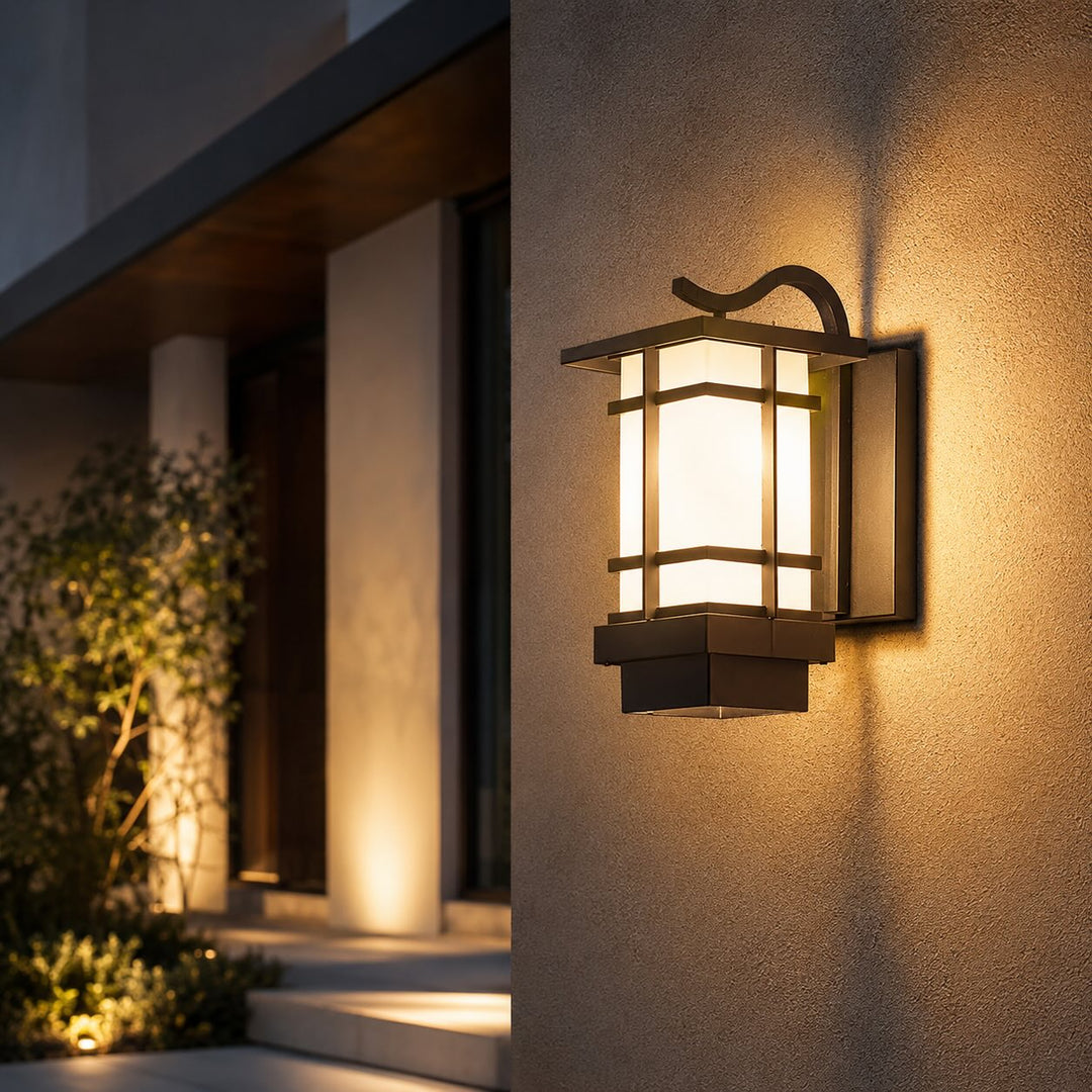 Modern Outdoor Wall Lantern Adjustable Wall Mounted Aluminum Frosted Glass LED IP65 Waterproof