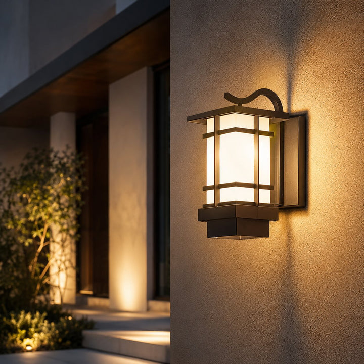 Modern Outdoor Wall Lantern Adjustable Wall Mounted Aluminum Frosted Glass LED IP65 Waterproof