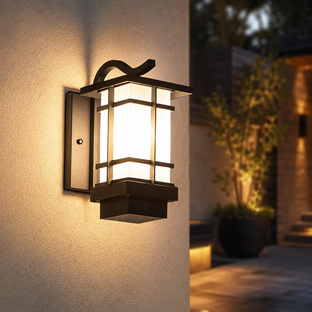 Modern Outdoor Wall Lantern Adjustable Wall Mounted Aluminum Frosted Glass LED IP65 Waterproof