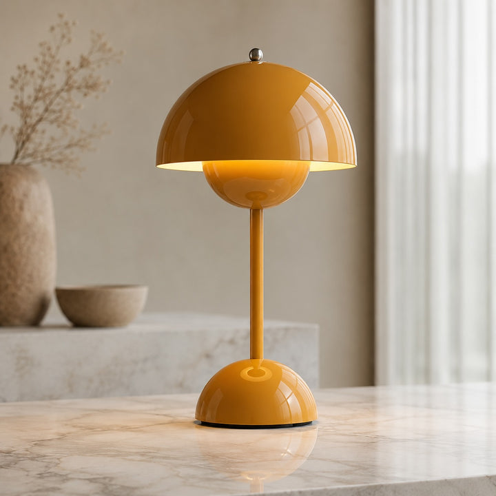 Modern Table Lamp Ceramic Base Adjustable LED Portable Design for Bedroom or Desk Use