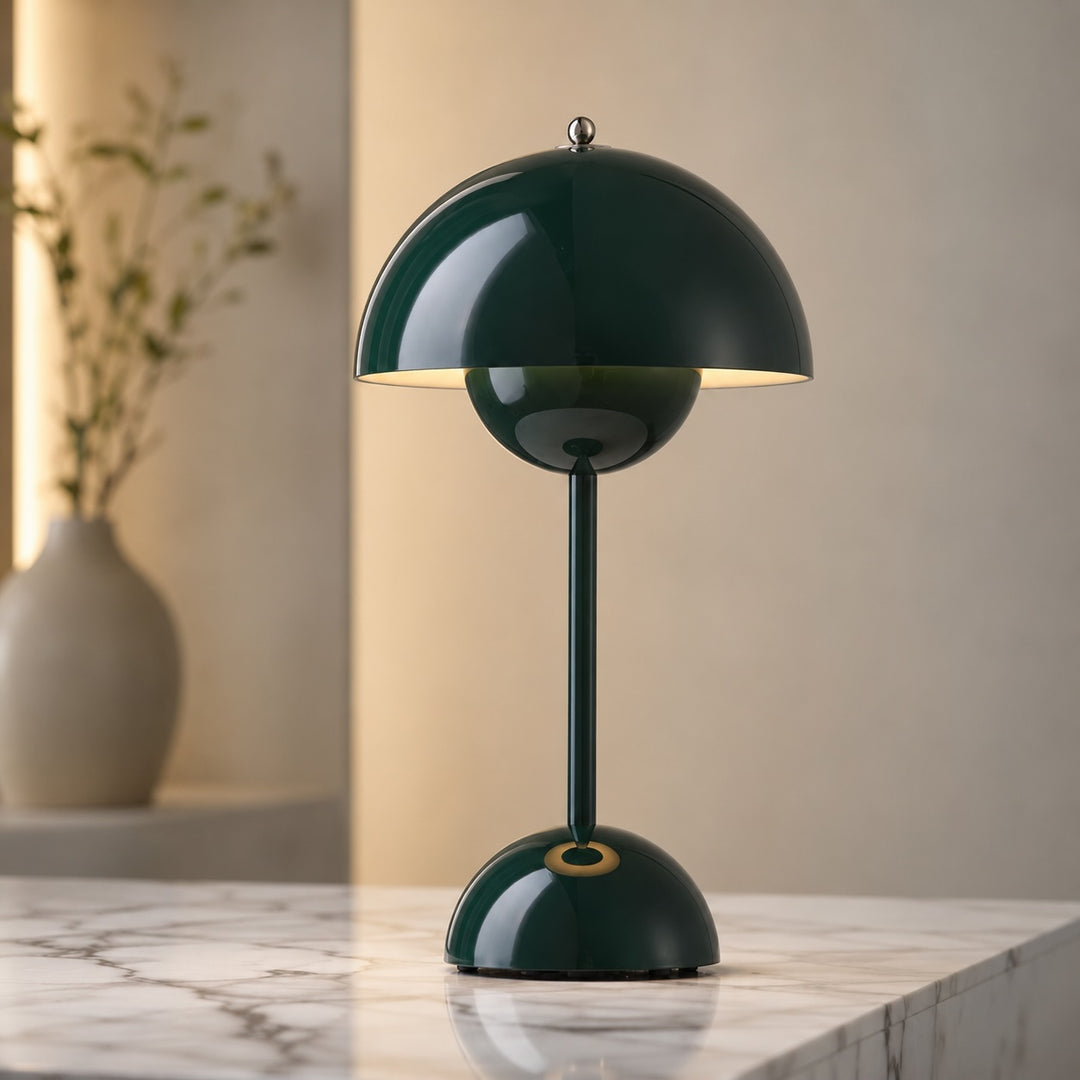 Modern Table Lamp Ceramic Base Adjustable LED Portable Design for Bedroom or Desk Use