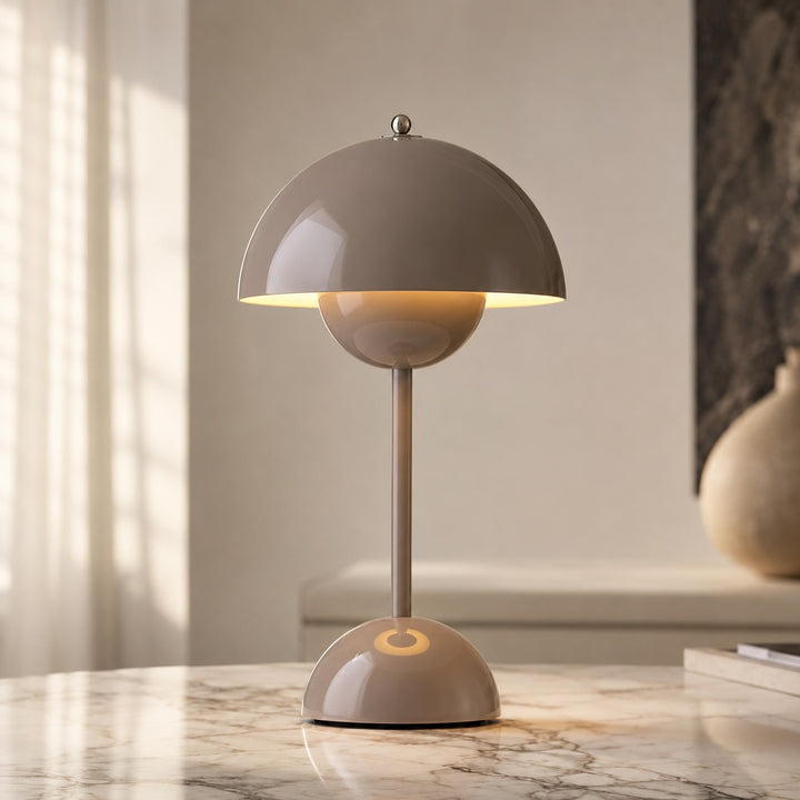 Modern Table Lamp Ceramic Base Adjustable LED Portable Design for Bedroom or Desk Use