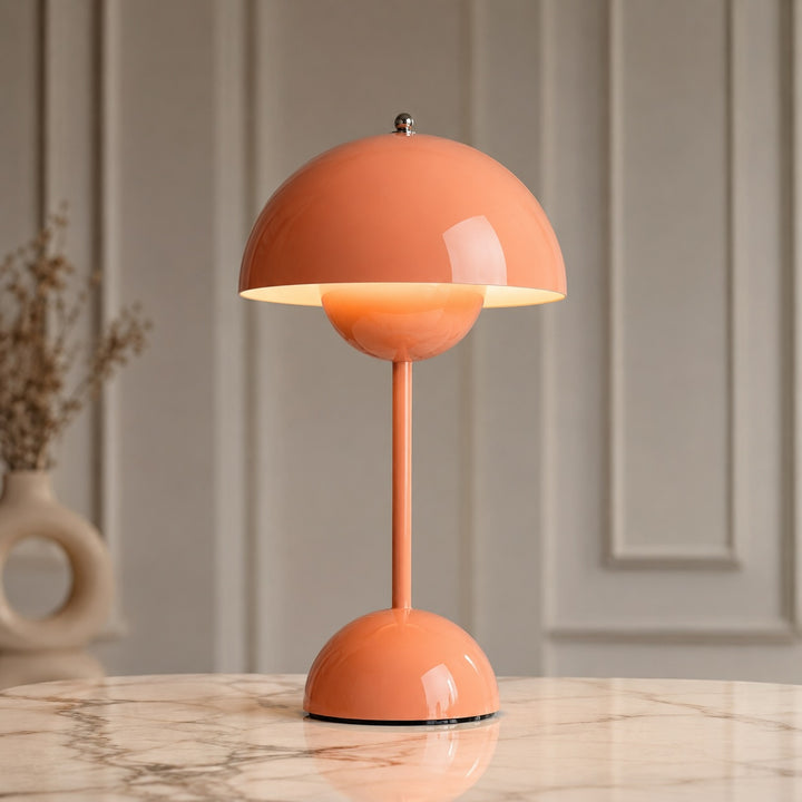 Modern Table Lamp Ceramic Base Adjustable LED Portable Design for Bedroom or Desk Use