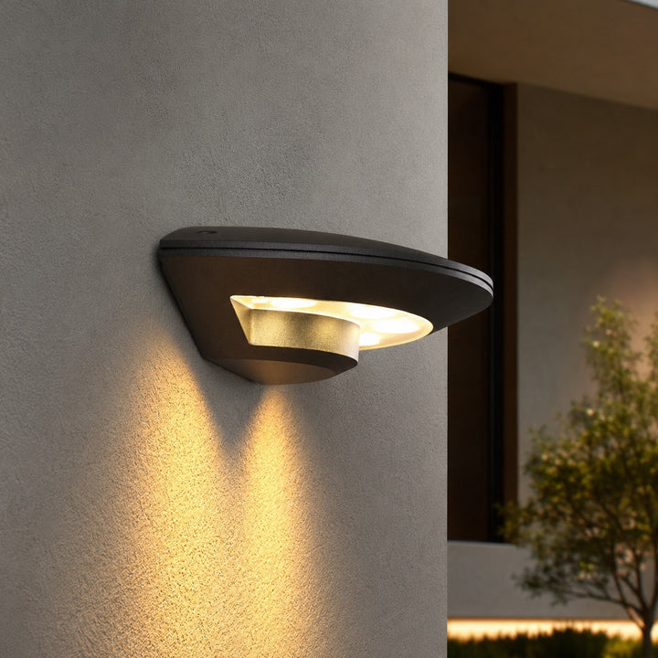 Modern Outdoor Wall Light Waterproof Metal Acrylic Flying Saucer Design 3000K LED Illumination