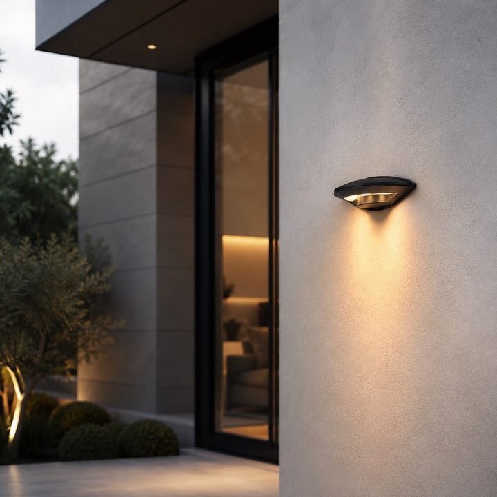 Modern Outdoor Wall Light Waterproof Metal Acrylic Flying Saucer Design 3000K LED Illumination