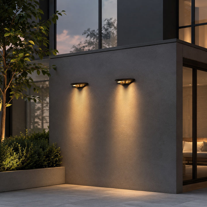 Modern Outdoor Wall Light Waterproof Metal Acrylic Flying Saucer Design 3000K LED Illumination