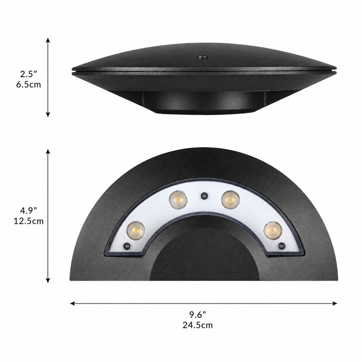 Modern Outdoor Wall Light Waterproof Metal Acrylic Flying Saucer Design 3000K LED Illumination