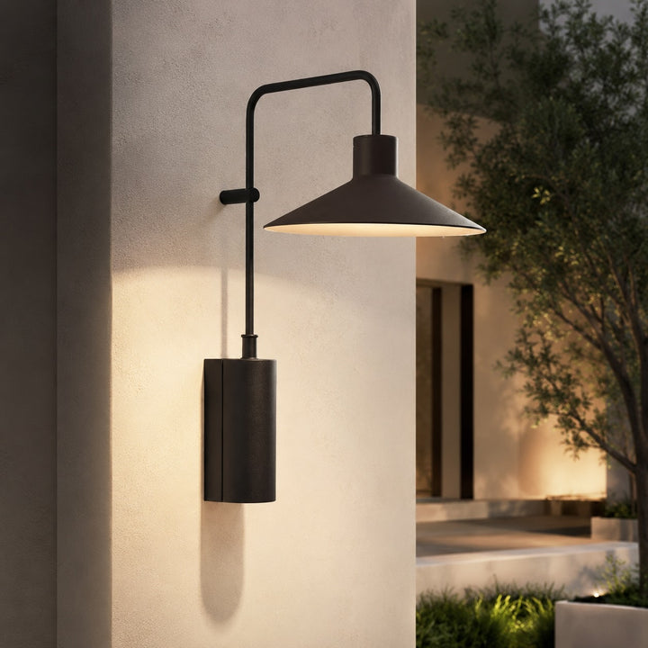 Modern Outdoor Wall Light Waterproof Metal Adjustable LED Wide Cone Design