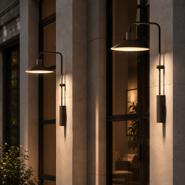 Modern Outdoor Wall Light Waterproof Metal Adjustable LED Wide Cone Design