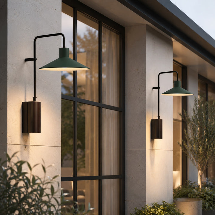 Modern Outdoor Wall Light Waterproof Metal Adjustable LED Wide Cone Design