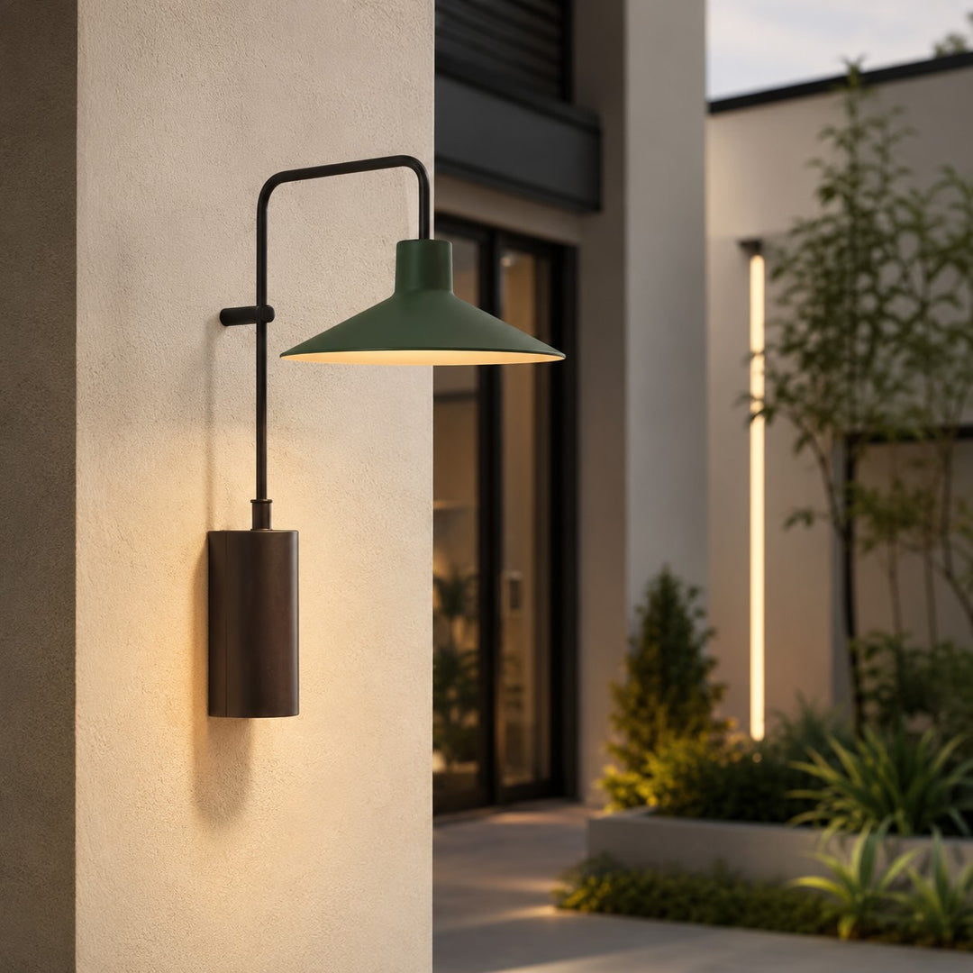 Modern Outdoor Wall Light Waterproof Metal Adjustable LED Wide Cone Design