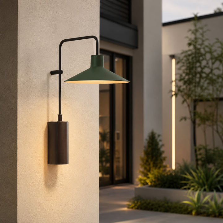 Modern Outdoor Wall Light Waterproof Metal Adjustable LED Wide Cone Design