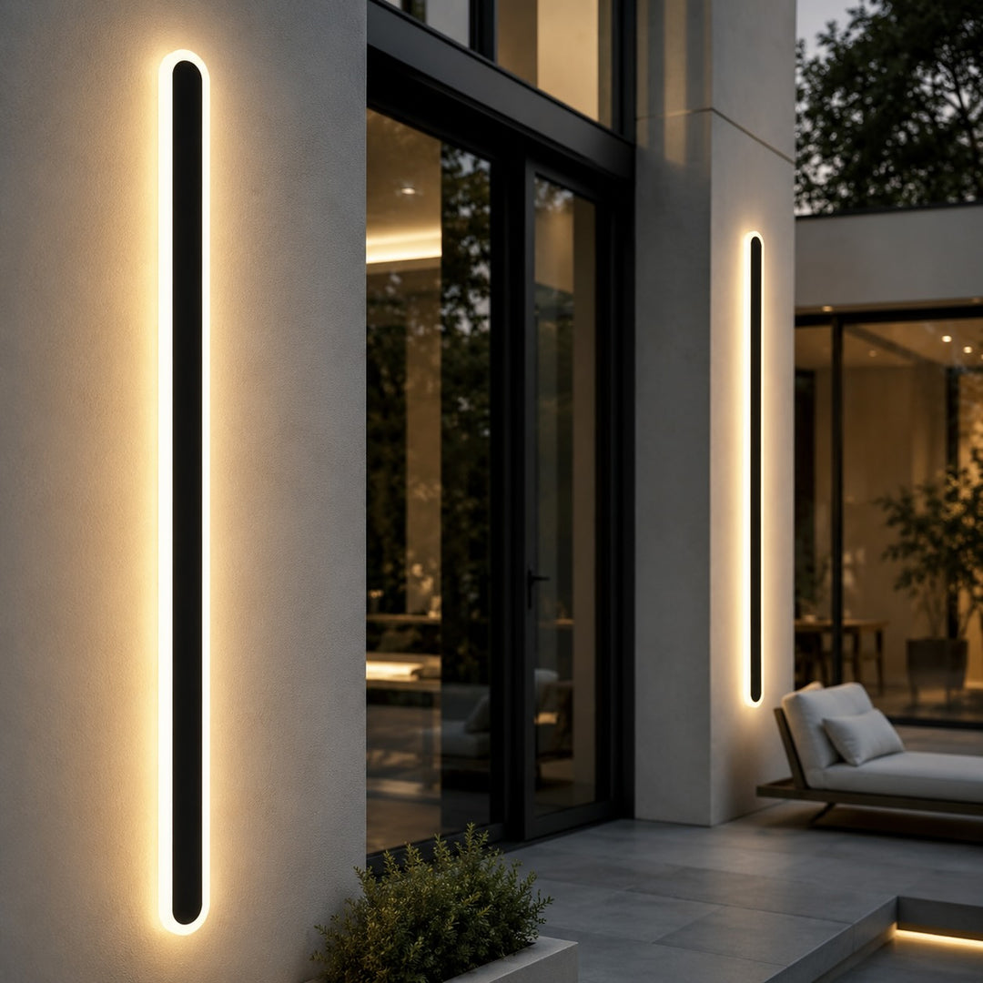 Modern Minimalist Outdoor Wall Lamp Wall Mounted Metal IP65 Weatherproof Dimmable LED Lighting