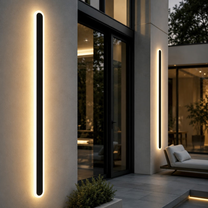 Modern Minimalist Outdoor Wall Lamp Wall Mounted Metal IP65 Weatherproof Dimmable LED Lighting