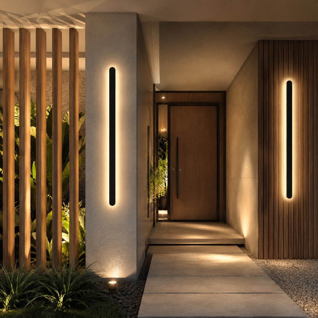 Modern Minimalist Outdoor Wall Lamp Wall Mounted Metal IP65 Weatherproof Dimmable LED Lighting