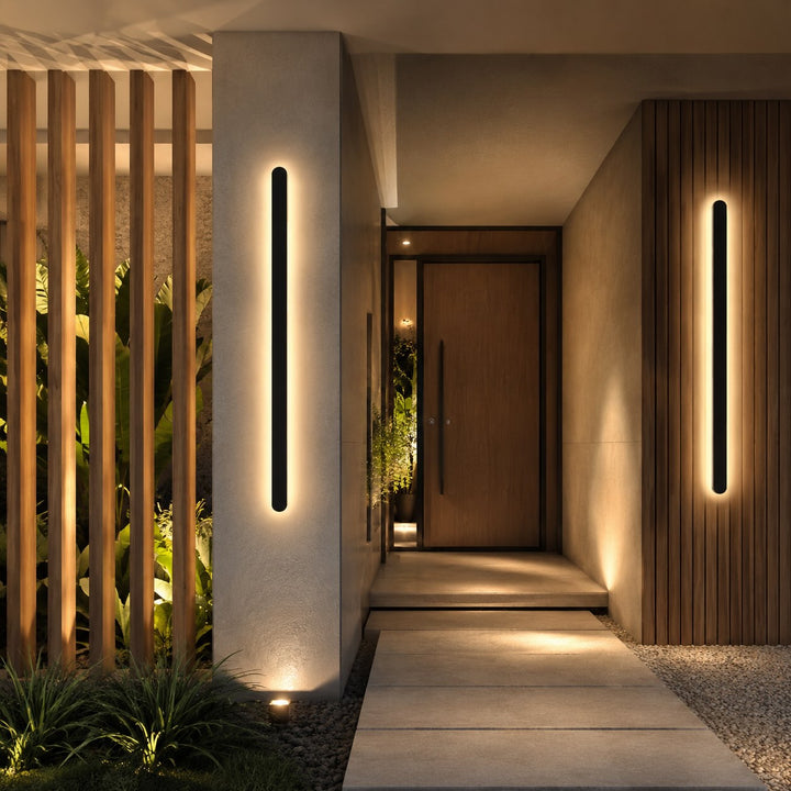 Modern Minimalist Outdoor Wall Lamp Wall Mounted Metal IP65 Weatherproof Dimmable LED Lighting
