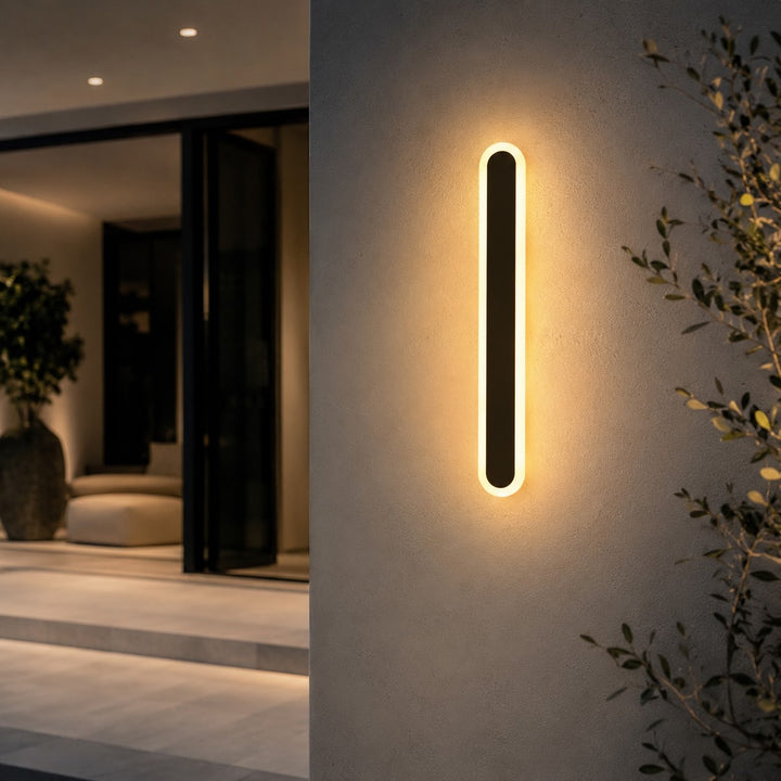 Modern Minimalist Outdoor Wall Lamp Wall Mounted Metal IP65 Weatherproof Dimmable LED Lighting