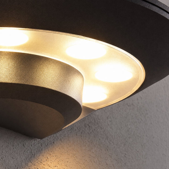Modern Outdoor Wall Light Waterproof Metal Acrylic Flying Saucer Design 3000K LED Illumination