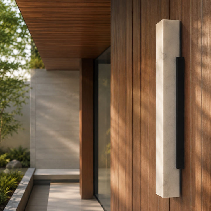 Modern Outdoor Wall Light Wall Mounted Stainless Steel LED Waterproof Imitated Marble