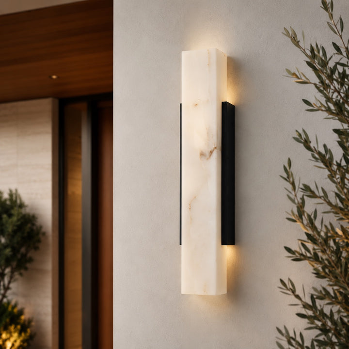 Modern Outdoor Wall Light Wall Mounted Stainless Steel LED Waterproof Imitated Marble