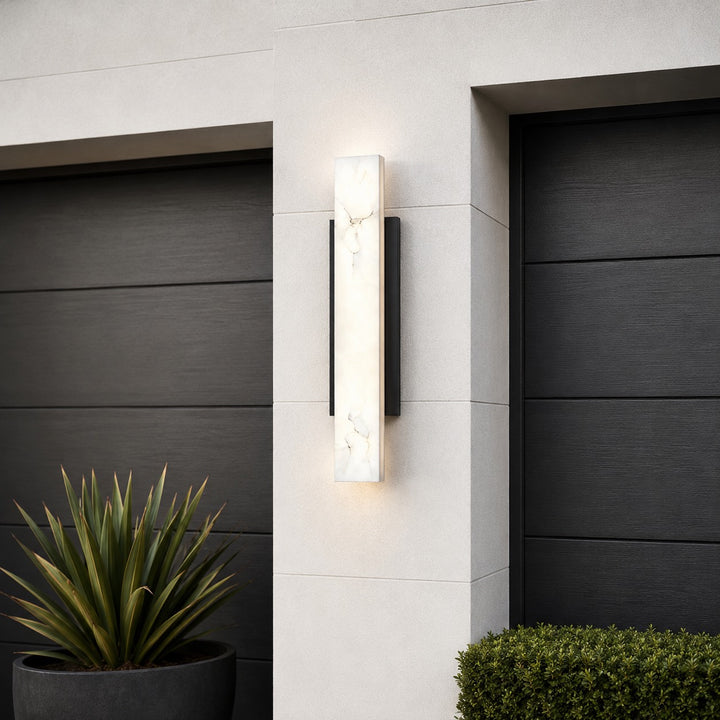 Modern Outdoor Wall Light Wall Mounted Stainless Steel LED Waterproof Imitated Marble