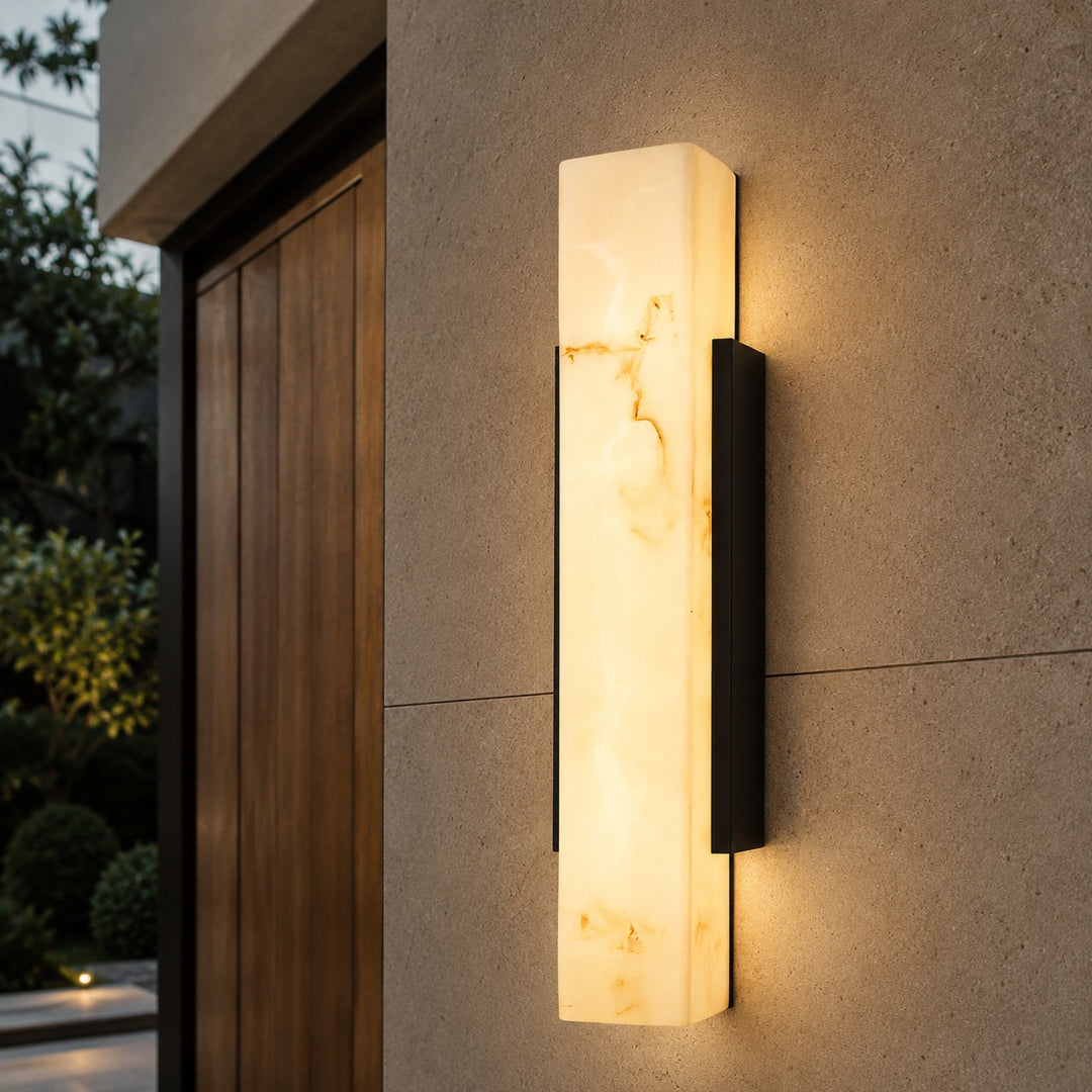 Modern Outdoor Wall Light Wall Mounted Stainless Steel LED Waterproof Imitated Marble