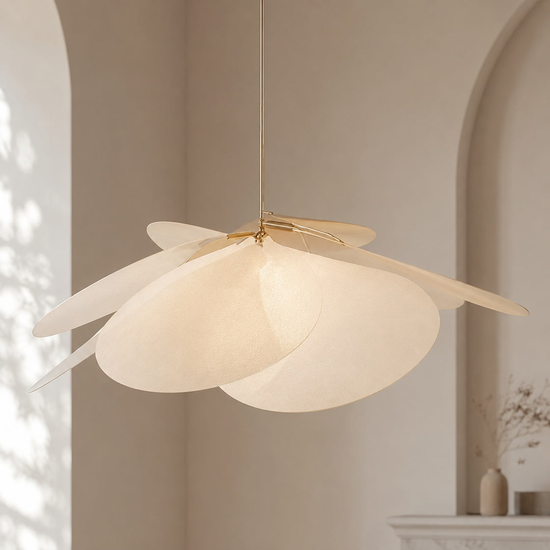 Modern Flower Pendant Lamp Adjustable Hanging Fabric Shade Metal LED Compatible E27 Bulb