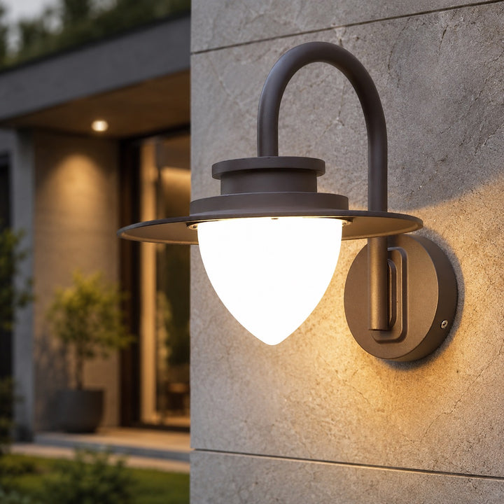 Modern Outdoor Wall Light Waterproof Metal Glass LED Fixture Pine Cone Design