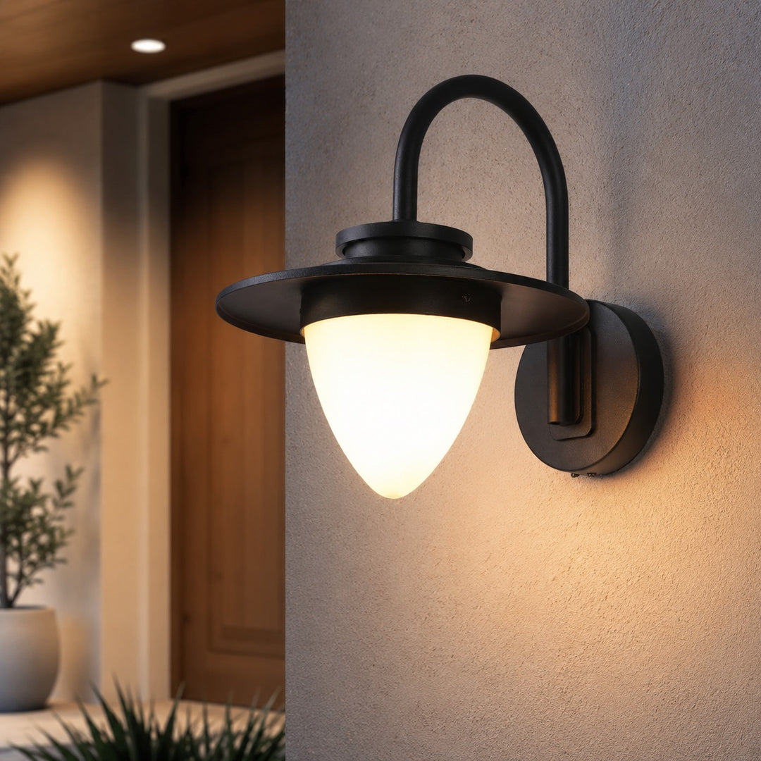 Modern Outdoor Wall Light Waterproof Metal Glass LED Fixture Pine Cone Design