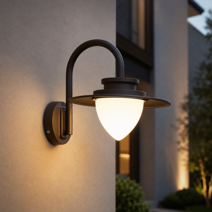 Modern Outdoor Wall Light Waterproof Metal Glass LED Fixture Pine Cone Design