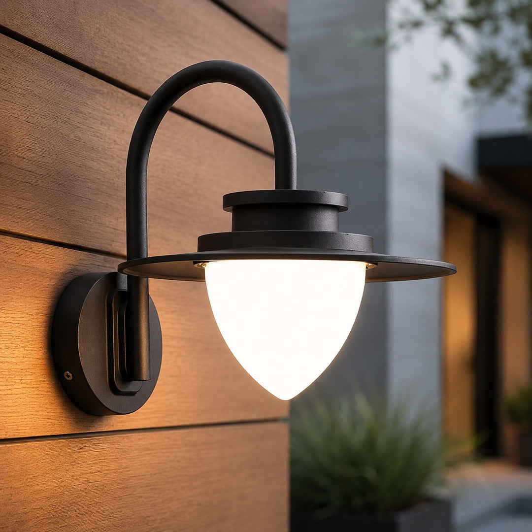 Modern Outdoor Wall Light Waterproof Metal Glass LED Fixture Pine Cone Design