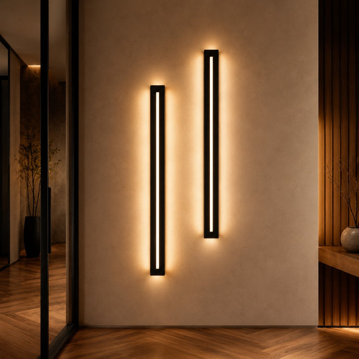 Modern Linear Wall Sconce LED Wall Light Iron Fixture with Acrylic Shade and Three Color Temperature Modes