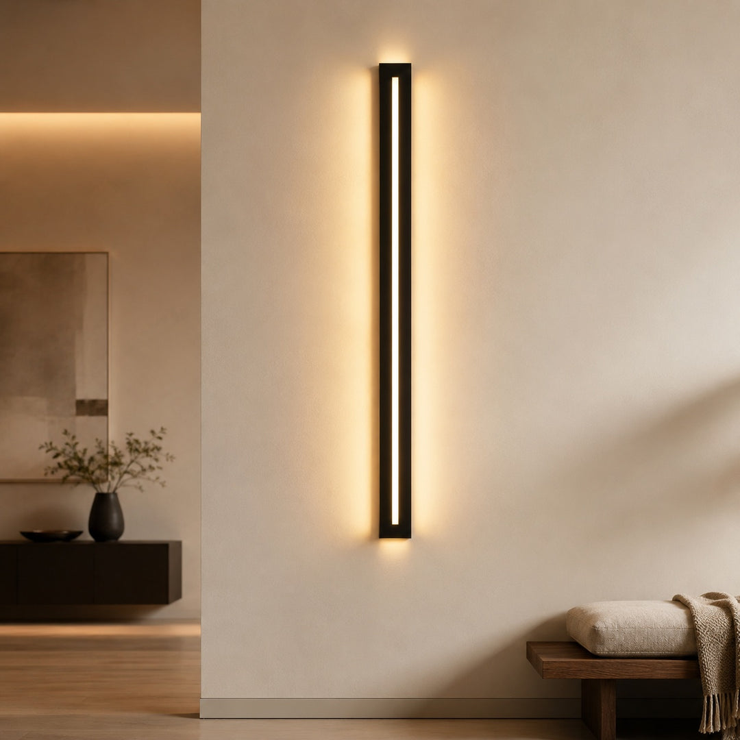 Modern Linear Wall Sconce LED Wall Light Iron Fixture with Acrylic Shade and Three Color Temperature Modes
