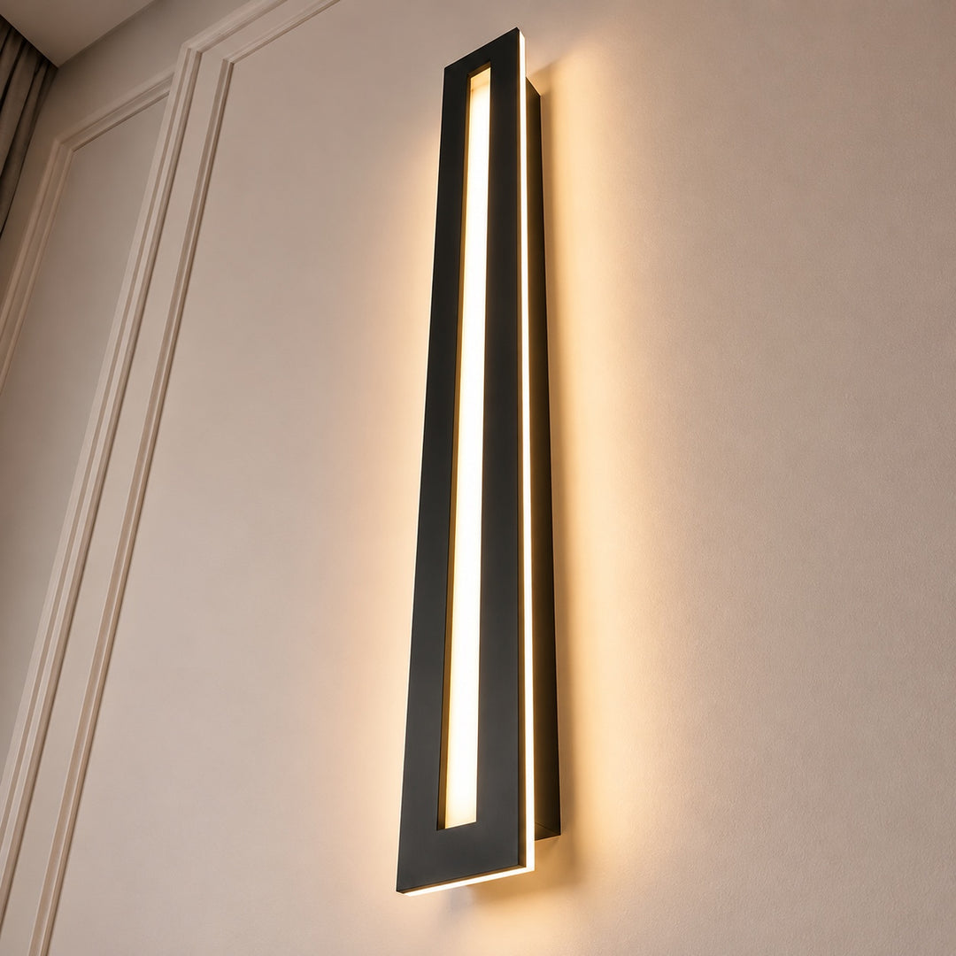Modern Linear Wall Sconce LED Wall Light Iron Fixture with Acrylic Shade and Three Color Temperature Modes