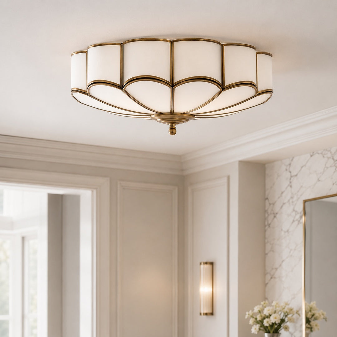 Modern Flower Shape Ceiling Light Adjustable Glass LED Fixture for Elegant Spaces