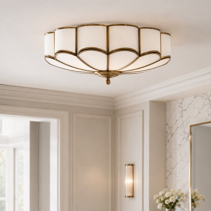 Modern Flower Shape Ceiling Light Adjustable Glass LED Fixture for Elegant Spaces