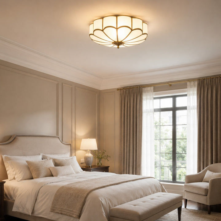 Modern Flower Shape Ceiling Light Adjustable Glass LED Fixture for Elegant Spaces