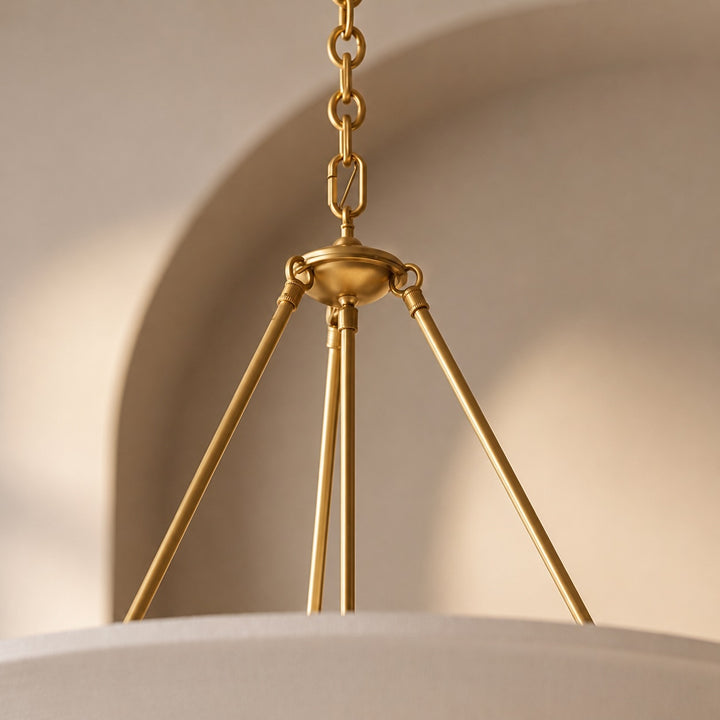 Vintage French Chandelier Light Adjustable Hanging Copper White Plaster LED 12W 3000K