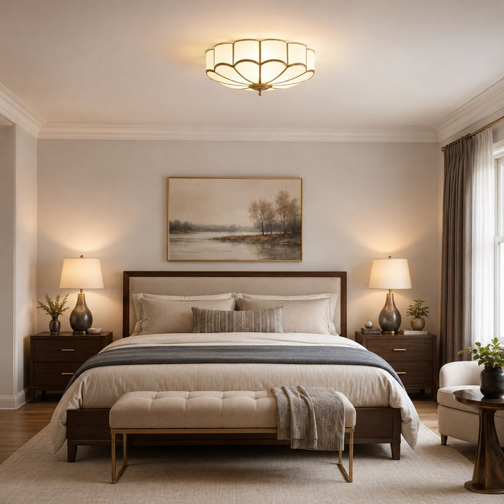 Modern Flower Shape Ceiling Light Adjustable Glass LED Fixture for Elegant Spaces
