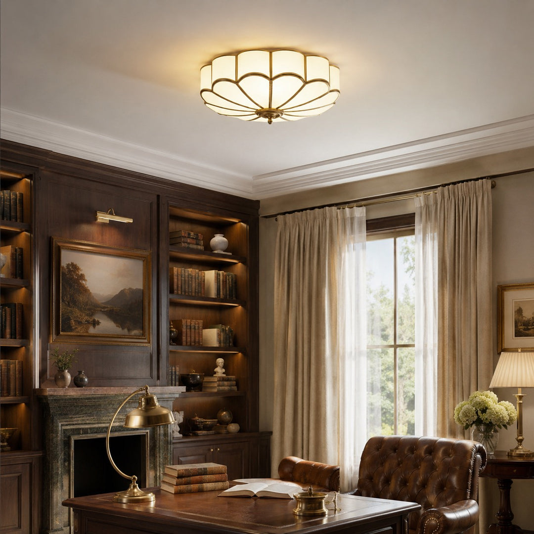 Modern Flower Shape Ceiling Light Adjustable Glass LED Fixture for Elegant Spaces