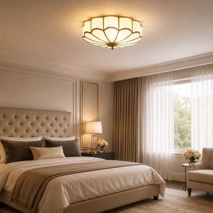 Modern Flower Shape Ceiling Light Adjustable Glass LED Fixture for Elegant Spaces
