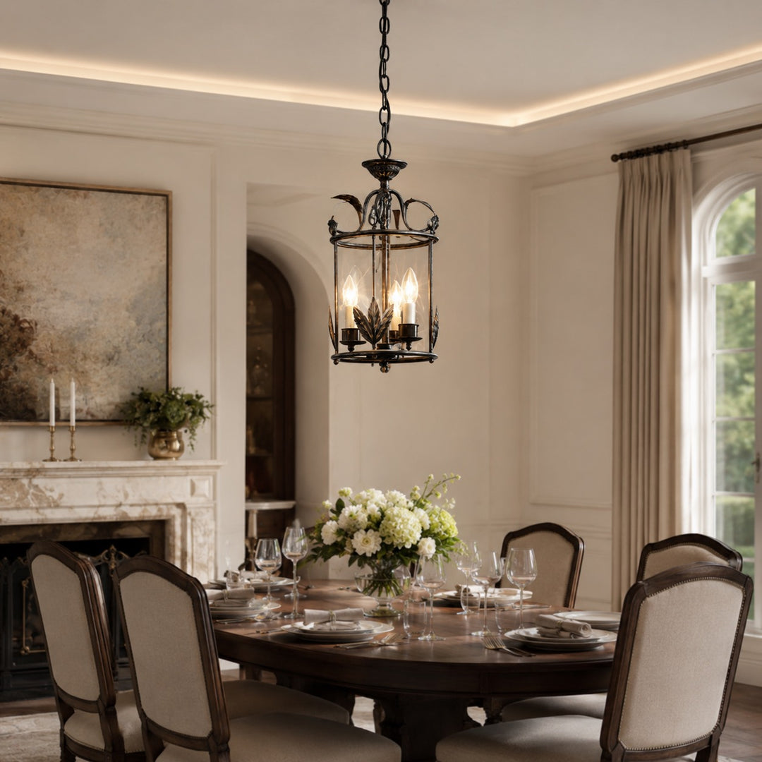 Modern Black Pendant Light Adjustable Metal Hanging LED Fixture for Kitchen Lighting