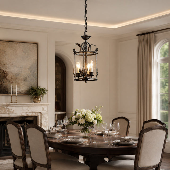 Modern Black Pendant Light Adjustable Metal Hanging LED Fixture for Kitchen Lighting