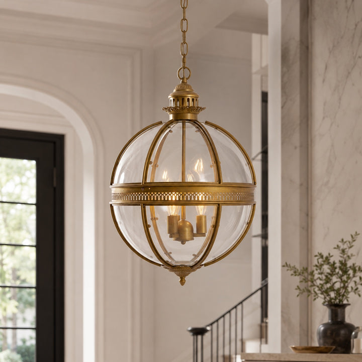 Modern Glass Pendant Light Hanging Fixture Adjustable Height LED for Kitchen Dining