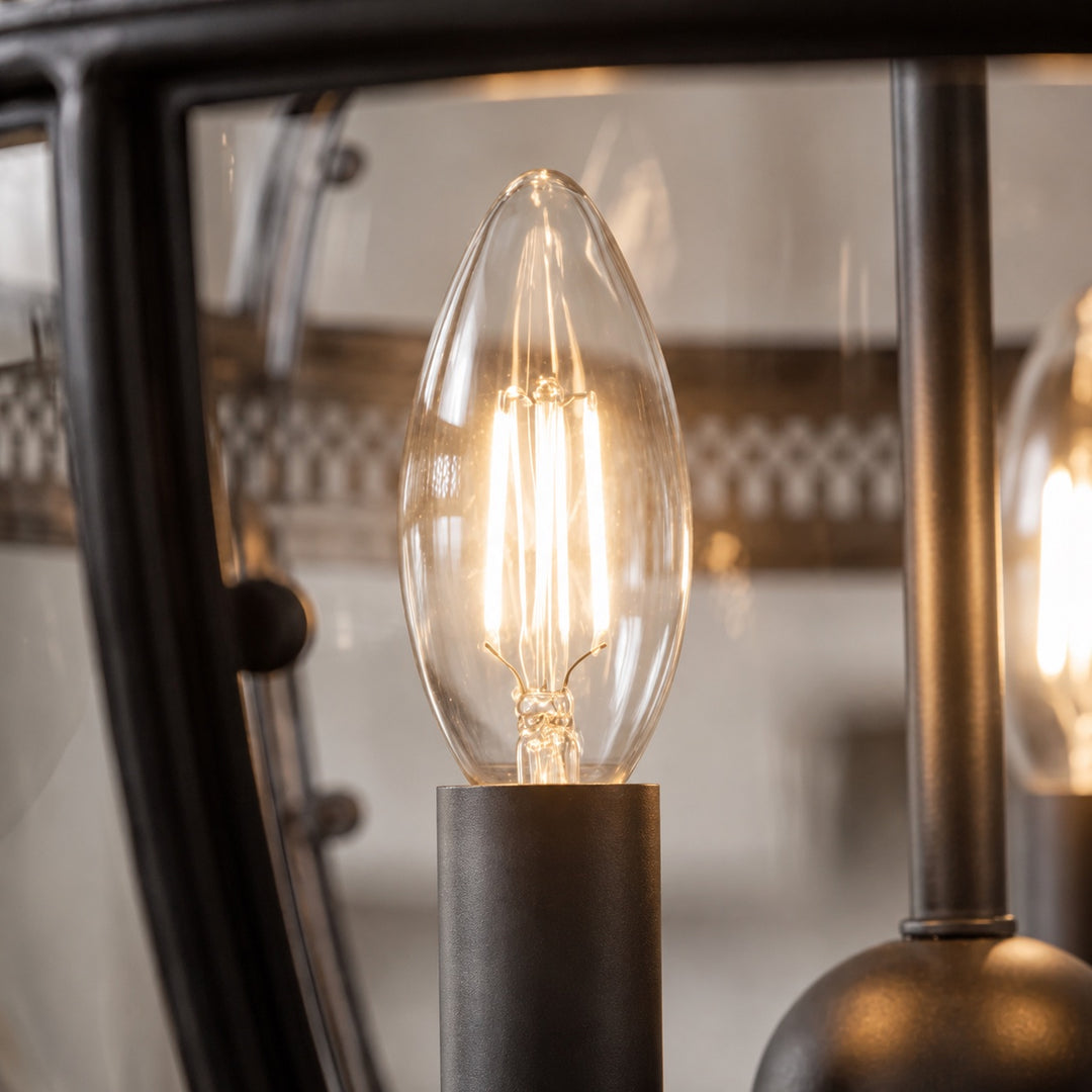 Modern Glass Pendant Light Hanging Fixture Adjustable Height LED for Kitchen Dining
