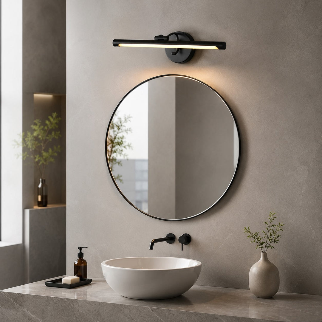 Modern Minimalist Wall Sconce Light Wall Mounted Copper Acrylic LED Bathroom Vanity Lamp