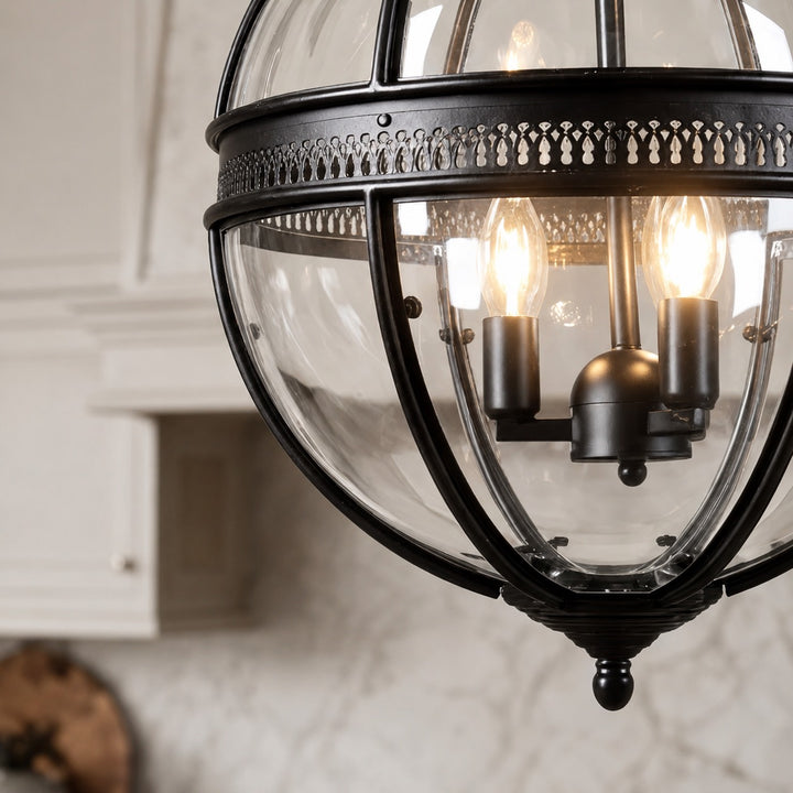Modern Glass Pendant Light Hanging Fixture Adjustable Height LED for Kitchen Dining