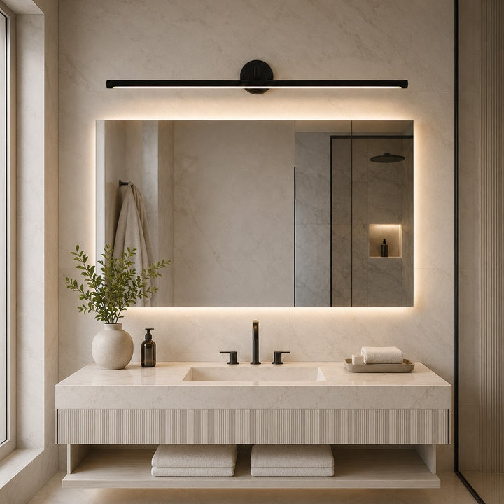 Modern Minimalist Wall Sconce Light Wall Mounted Copper Acrylic LED Bathroom Vanity Lamp
