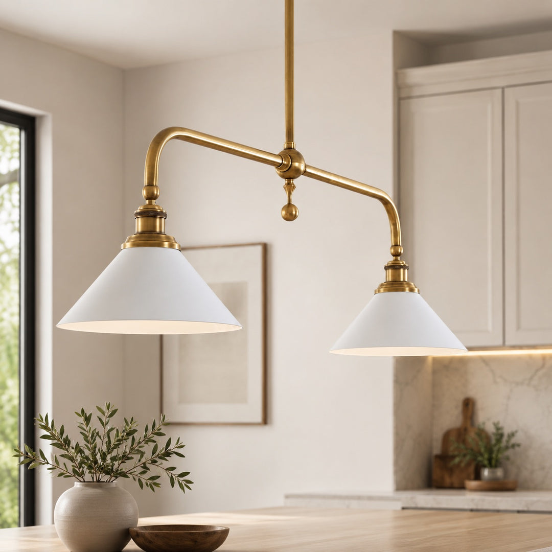 Modern Glass Pendant Light Hanging Fixture Adjustable Height LED Black Metal Shade