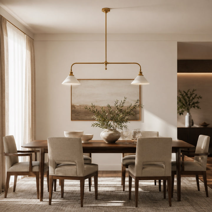 Modern Glass Pendant Light Hanging Fixture Adjustable Height LED Black Metal Shade